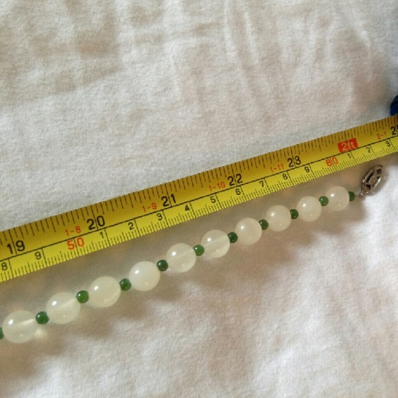 Jade Colored Bead Necklace with Silver Clasp - Picture 2 of 3